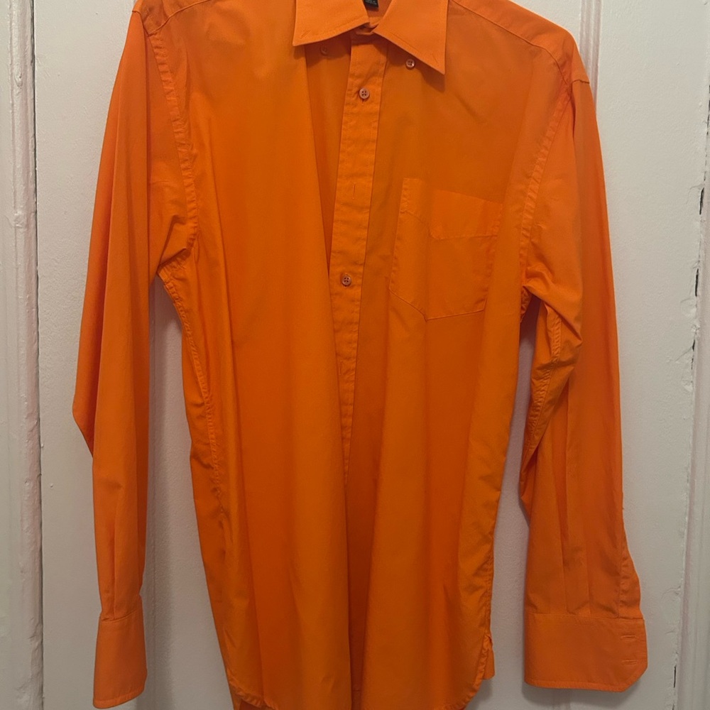 Tommy Hilfiger Orange Long-Sleeve Dress Shirt